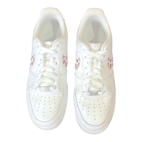 Nike Air Force 1 Low White Red Lips Women’s Sneakers Size 9.5 - Picture 8 of 12
